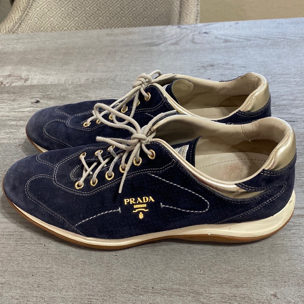 Prada Suede Navy Sneakers Vintage - Picture 7 of 8